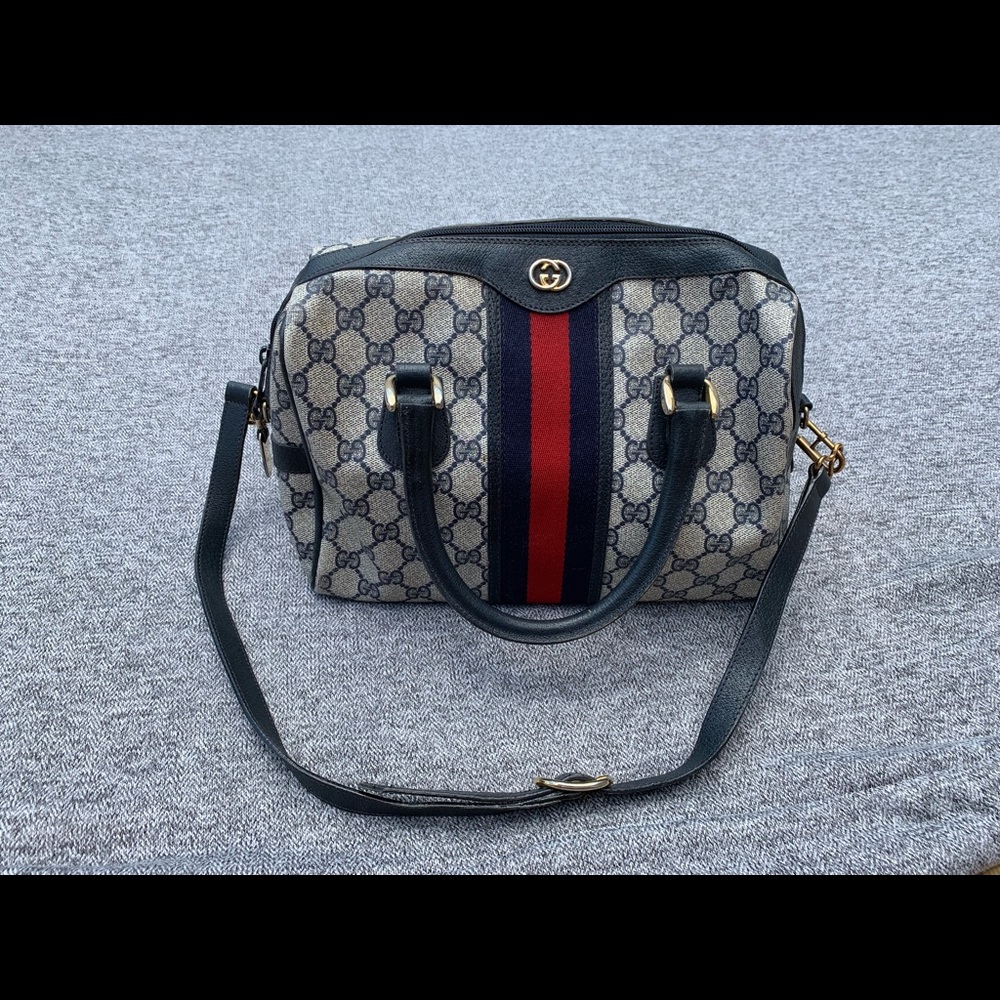 Classic Gucci Bag Blue Red Stripe GG Monogram